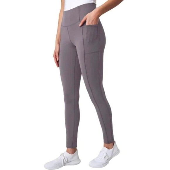 Mondetta High Rise Ribbed Panel Legging Jogger Athletic Womens  Large Purple New - Picture 2 of 9